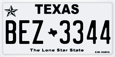 TX license plate BEZ3344