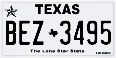 TX license plate BEZ3495