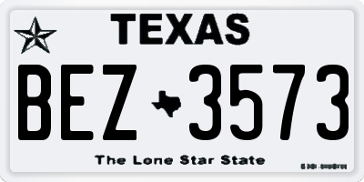 TX license plate BEZ3573