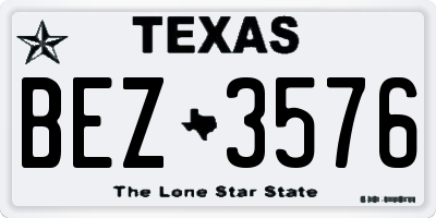 TX license plate BEZ3576