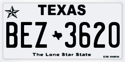 TX license plate BEZ3620