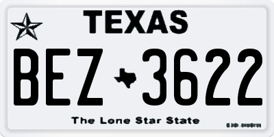 TX license plate BEZ3622
