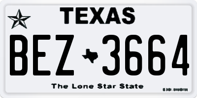 TX license plate BEZ3664