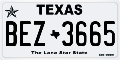 TX license plate BEZ3665