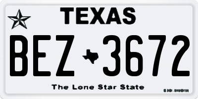 TX license plate BEZ3672