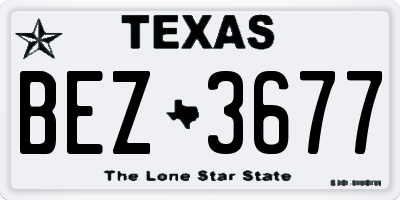 TX license plate BEZ3677