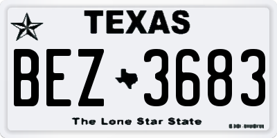 TX license plate BEZ3683