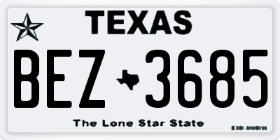 TX license plate BEZ3685