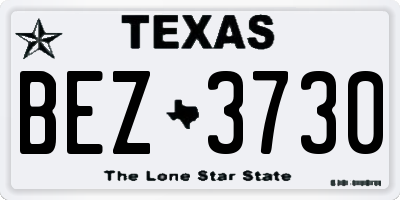TX license plate BEZ3730