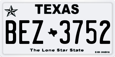 TX license plate BEZ3752