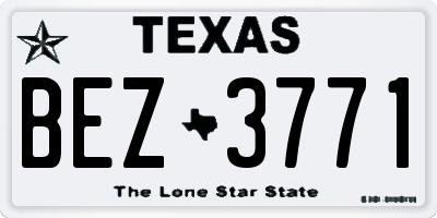 TX license plate BEZ3771
