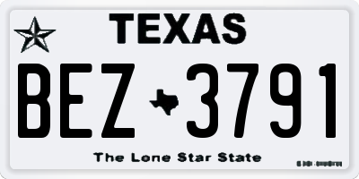 TX license plate BEZ3791