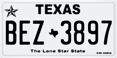 TX license plate BEZ3897