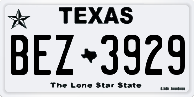 TX license plate BEZ3929