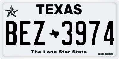 TX license plate BEZ3974
