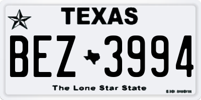 TX license plate BEZ3994