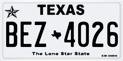 TX license plate BEZ4026