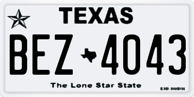 TX license plate BEZ4043