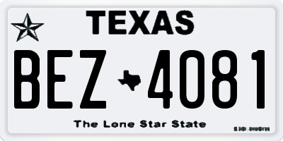 TX license plate BEZ4081