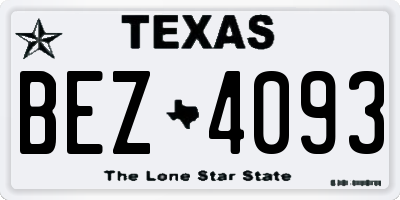 TX license plate BEZ4093