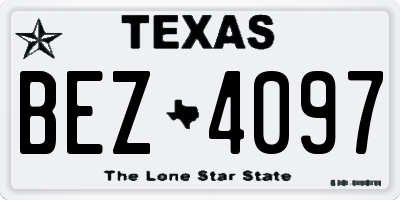 TX license plate BEZ4097