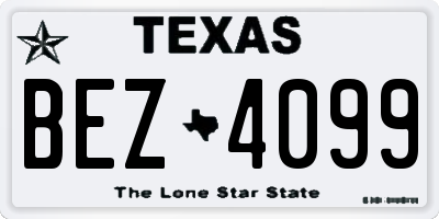 TX license plate BEZ4099