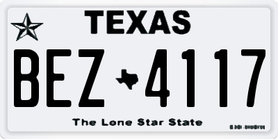TX license plate BEZ4117