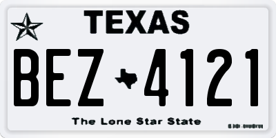 TX license plate BEZ4121