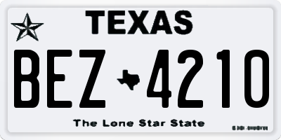 TX license plate BEZ4210