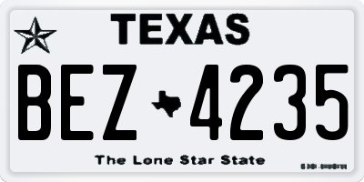TX license plate BEZ4235
