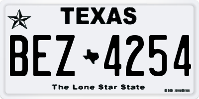 TX license plate BEZ4254