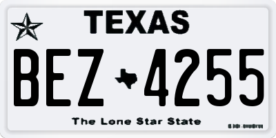 TX license plate BEZ4255