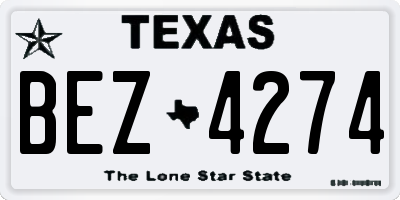TX license plate BEZ4274