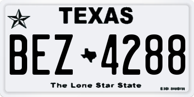 TX license plate BEZ4288