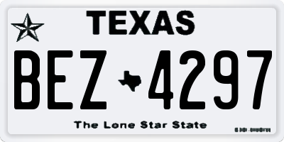 TX license plate BEZ4297