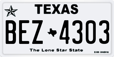 TX license plate BEZ4303
