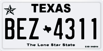 TX license plate BEZ4311