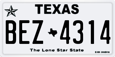 TX license plate BEZ4314
