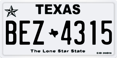 TX license plate BEZ4315