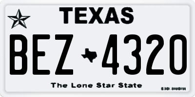 TX license plate BEZ4320