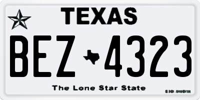 TX license plate BEZ4323