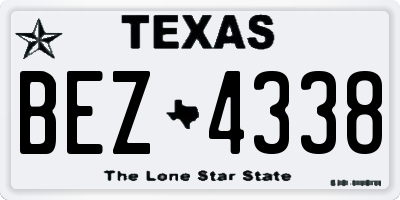 TX license plate BEZ4338