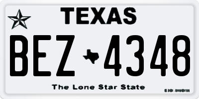 TX license plate BEZ4348