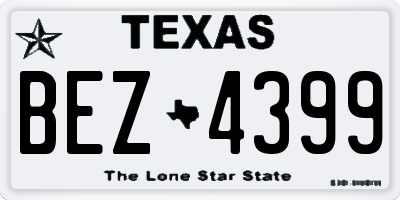 TX license plate BEZ4399