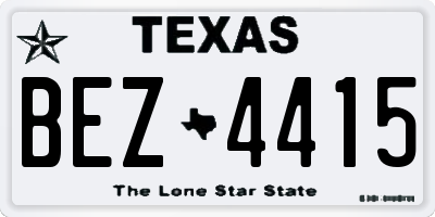 TX license plate BEZ4415