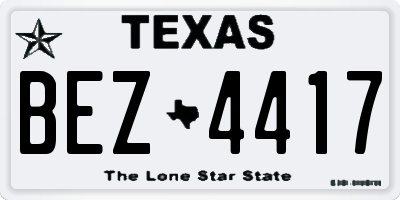 TX license plate BEZ4417