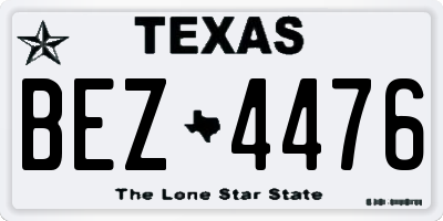 TX license plate BEZ4476