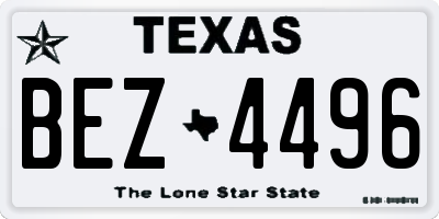 TX license plate BEZ4496