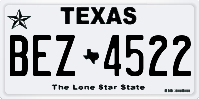 TX license plate BEZ4522
