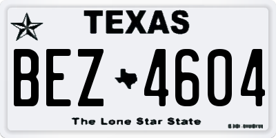 TX license plate BEZ4604